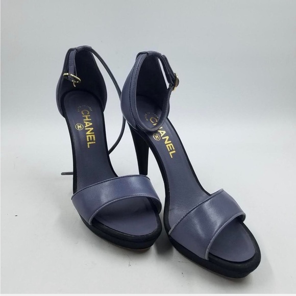 CHANEL Lavender Leather Ankle-Strap Sandals - Picture 1 of 8